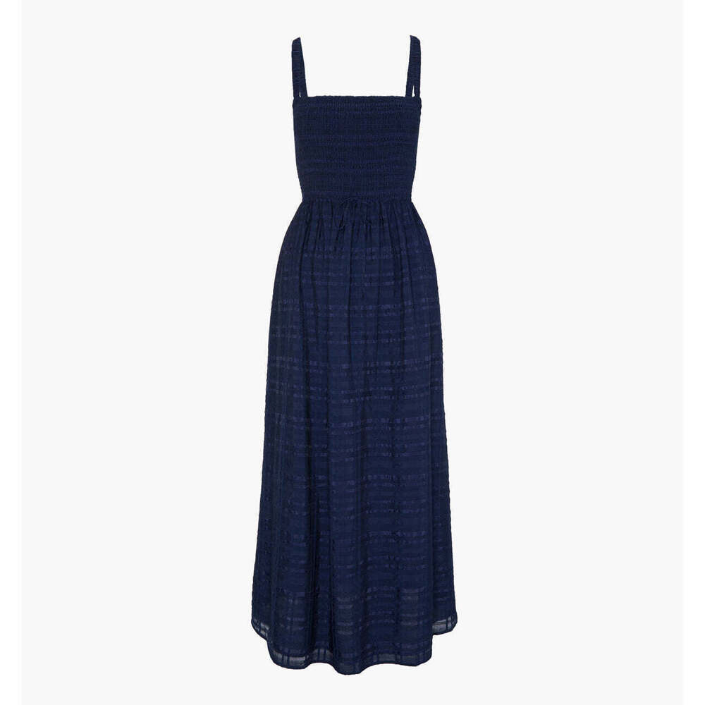 NEW Hill House Home The Anita Nap Dress - Navy Sheer Plaid Size S
